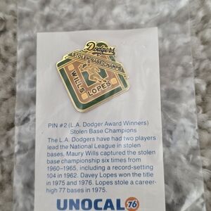 Stolen Base Champs Wills Lopes Commemorative Pin - Gold & Green